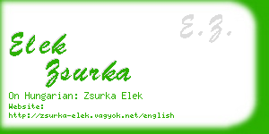 elek zsurka business card